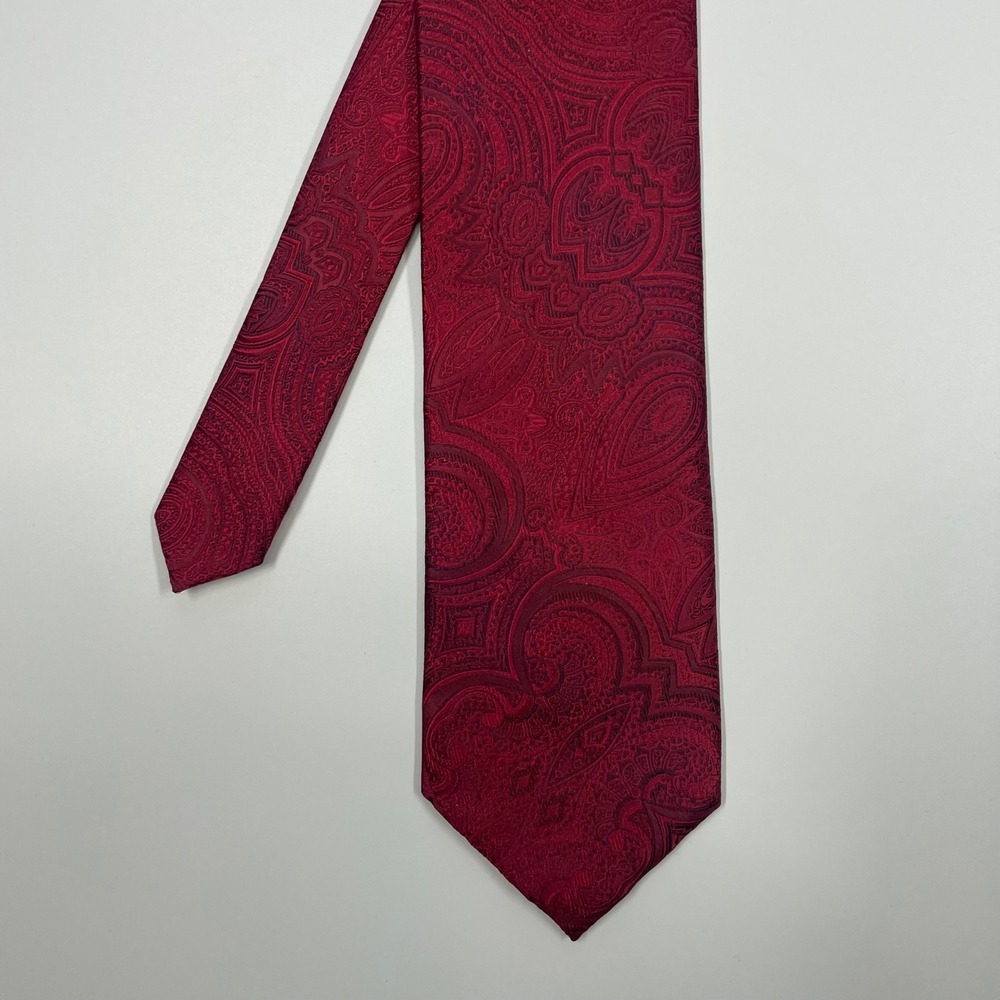 Sean John Burgundy Red Paisley Silk Necktie Mens OS